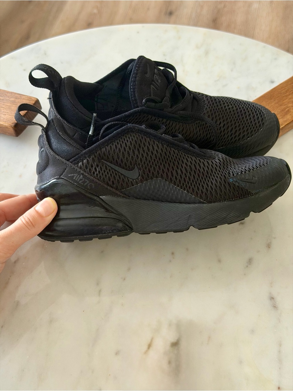 Nike Kids Black Mesh Air Max Style Sneakers